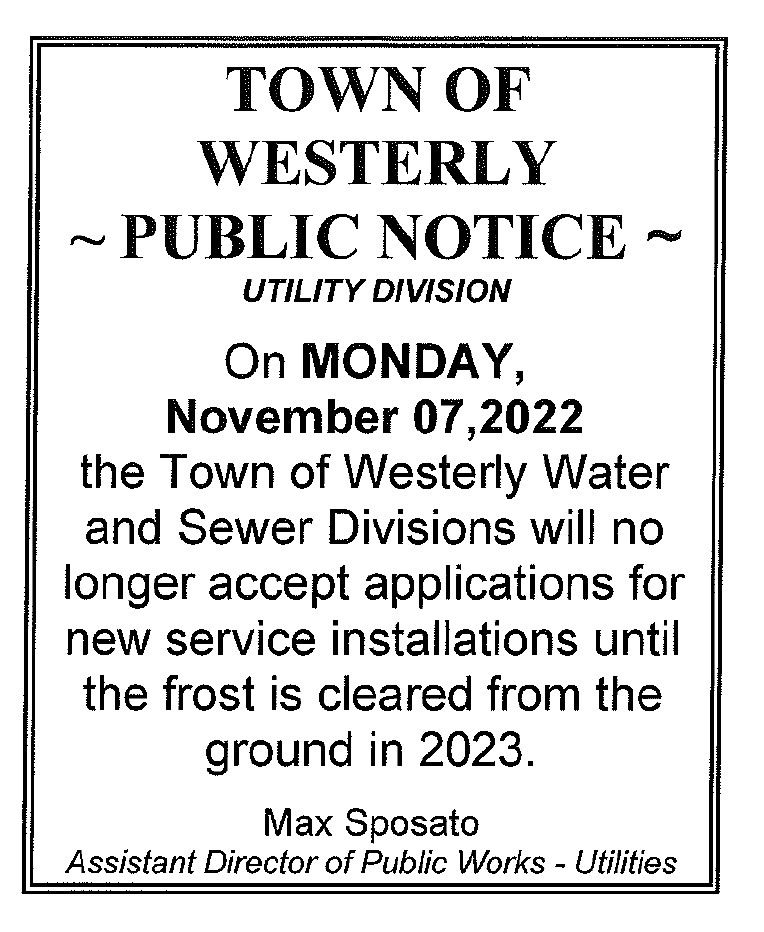 DPW Utilities Notice